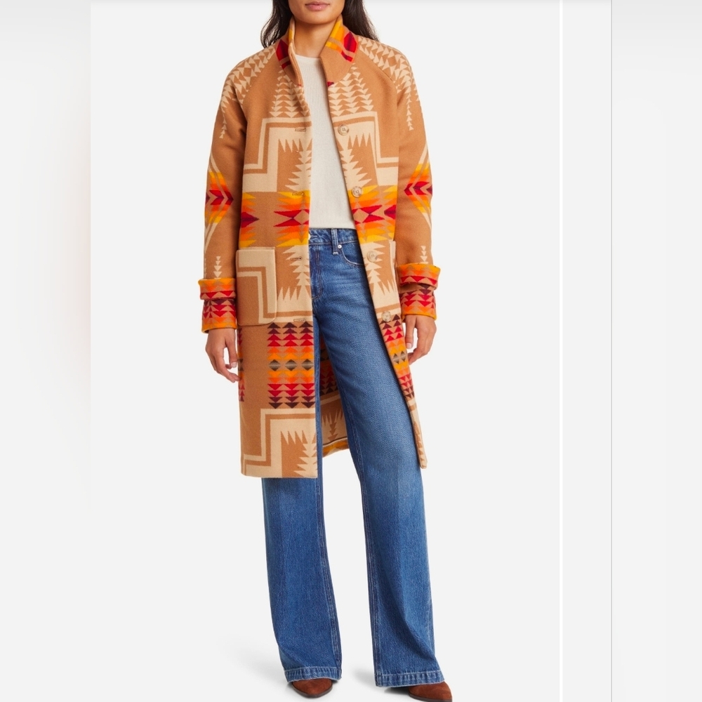 Pendleton 1930's Archive Coat In Tan Harding Jacquard